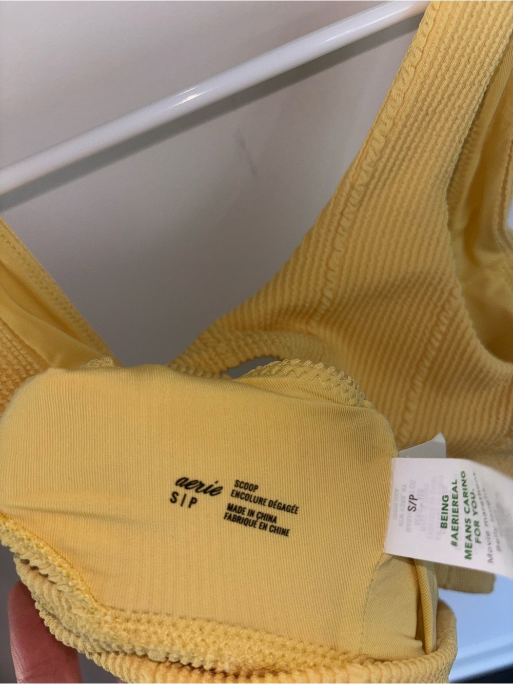Yellow Ribbed Scoop-Cut Bikini - Picture 4 of 4